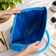 Handmade JuCo Laptop Bag - Blue - Image 3