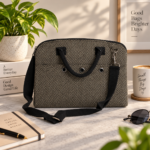 Handmade JuCo Laptop Bag - Black Brown Pattern