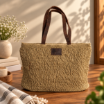 Handmade Jute Laptop Bag with Leather Handles