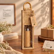 Handmade Jute Bags with Wooden Handle - Image 3
