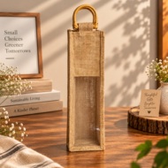 Handmade Jute Bags with Wooden Handle