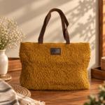 Handmade Jute Laptop Bag with Leather Handles