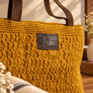 Handmade Jute Laptop Bag with Leather Handles - Image 2