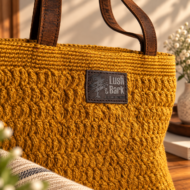 Handmade Jute Laptop Bag with Leather Handles - Image 3